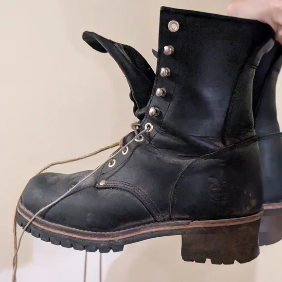 Vegan Georgia Boot Men's Black and Brown Lace-Up Steel Toe Boots - Picture 5 of 5